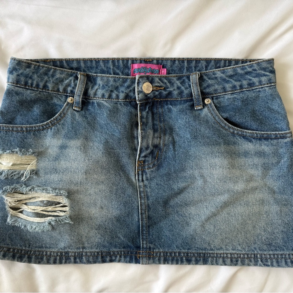Edikted Denim Mini Skirt